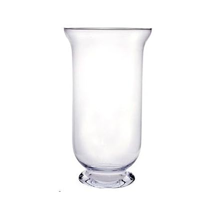 30cm Tall Glass Hurricane Vase Medium Amazon Co Uk Kitchen Home