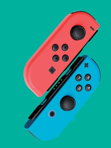 Nintendo, Controle Nintendo Switch, Joy-Con, Esquerdo e Direito, Versátil, Azul Neon e Vermelho Neon