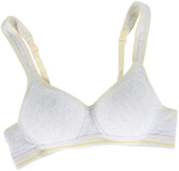 Jeteway Big Girls' 7-16 Slim Softi Cup Hasp Small Vest Design Wireless Bra (38, Yellow)