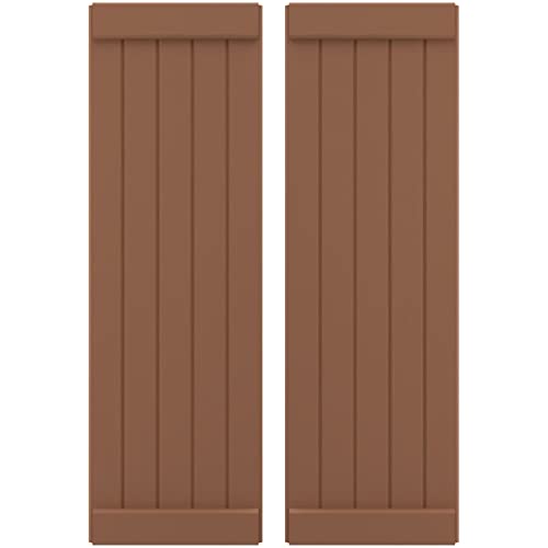 17 1/2"W x 80"H Americraft Five Board Exterior Real Wood Joined Board-n-Batten…