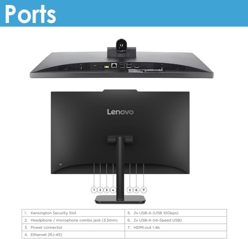 Lenovo 24 All-in-One Desktop Computer for Home Office, Intel Processor, 23.8