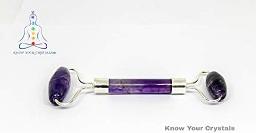 Know Your Crystals 100% Original Amethyst Roller (Purple Color) (Length : 16 cms and Approx Weight : 60-65 GMS)