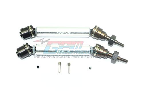 GPM Traxxas Rustler 4X4 VXL (67076-4) Upgrade Parts Harden Steel #45 Front Axle CVD Drive Shaft with Alloy Body - 1 Pair Set Silver