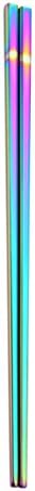Vacally 1Pair Colorful Stainless Steel Chopsticks Tableware Kitchen Gadget,Length 23cm, 5 Colors,Chinese Style (Multicolor)