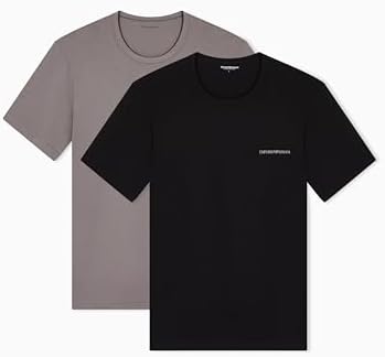 Paquete de 2 Camisetas de algodón Puro con Cuello Redondo para Hombre, Color Negro, Talla M