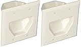Datacomm 450002WH-2 2 Gang Recessed Low Voltage Cable Plate- 2 Pack