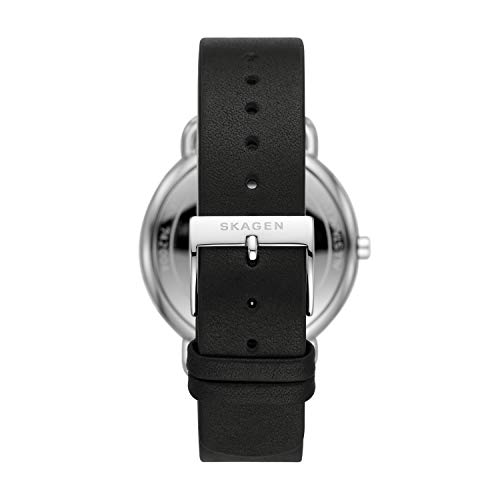 Skagen-Womens-Stainless-Steel-Quartz-Watch-with-Leather-Strap-Black-16-Model-SKW2930