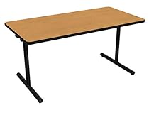 Nomad by Palmer Hamilton ATTF293072-GOBLKEG Folding Leg Standard Weight Aero T-Base Table with Glides, Black Frame, Black Edge Guard, Rectangular, 72