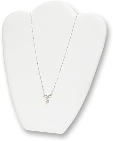 Ikee Design® 4 pf White Faux Leather Covered Padded Wood Necklace Display With Easel 8 5/8"W x 10 7/8"H