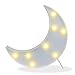 Pooqla Decorative LED Crescent Moon Marquee Sign - Moon Marquee Letters LED Lights - Nursery Night Lamp Gift for Children (White) primary