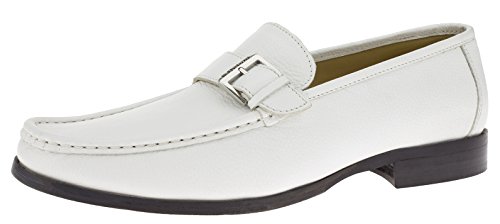 Bianco-B-Metero-Mens-Leather-Shoes-Handmade-SlipOn-Dress-Loafer-445-M-EU--115-DM-US-White