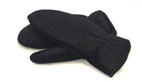 Shearling Mitten Full Skin Black (XL)
