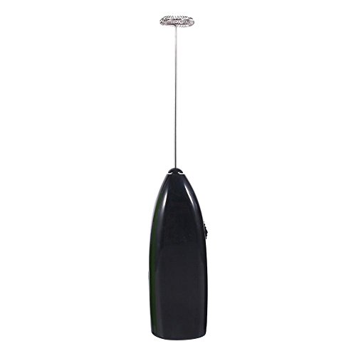 Click Here to See More Images Milk Frother – Acogedor Electric Coffee Frother Whisk Handheld Double Spring Whisk Head Powerful Electric Foam Maker Beater – Hot Milk Foam Maker - Best Soya Milk Mixer(4 colors)(Black)