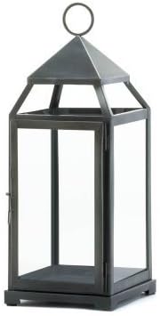 Gallery of Light 10016944 Large Rustic Silver Contemporary Lantern, Multicolor