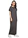 Verdusa Women's Short Sleeve Maxi Dress with Pockets Dark Grey L