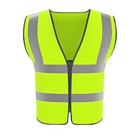 MLX Reflective Vest, Road Safety Clothing Building Construction Reflective Safety Vest Protection (Color : Yellow, Size : 1 Pack)