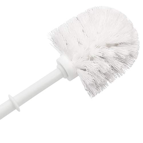 Qulable Toilet Brush, Durable Long Handle Eco Plastic Toilet Brush Cleaner White (2 Pack)