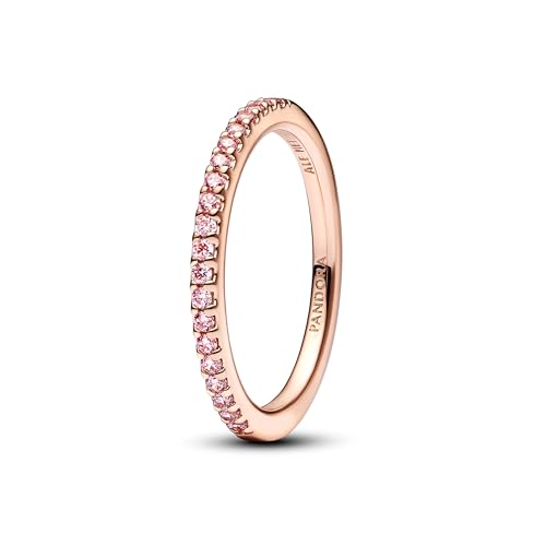182999C01 Bague pour Femme avec Ruban Rose Scintillant, Argent Sterling, Zircone cubique