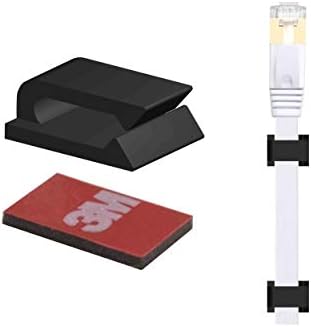 Yocice Cable Clips 50pcs with Strong Adhesive Tapes,Wire Holder Organizer Cord Management for Car, Office and Home -Black,EC01