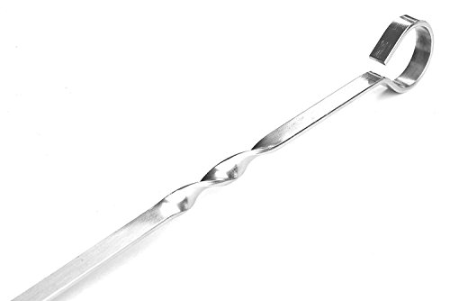 MojiDecor Skewers Kabob Skewers for Grilling Kabob Grilling Baskets BBQ Skewers Metal Skewers for Stainless Steel Grill - 15 Inch Flat Stainless Steel Nonstick Barbecue Skewers Kabob Skewers (10 Pcs) - Thumbnail 2