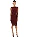 PattyBoutik Women's Boat Neck Sleeveless Sheath Dress (Burgundy S)