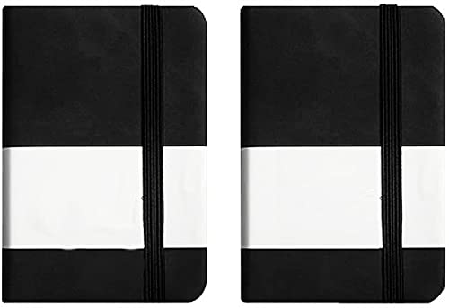 2Pack A7 Pocket Notebook Portable Mini Diary Notepads Small Notebook with Hard Case 96 Sheets Lined Writing Note Books Handy Travel Journal Diary Memo Pad Notes with Ribbon Bookmark