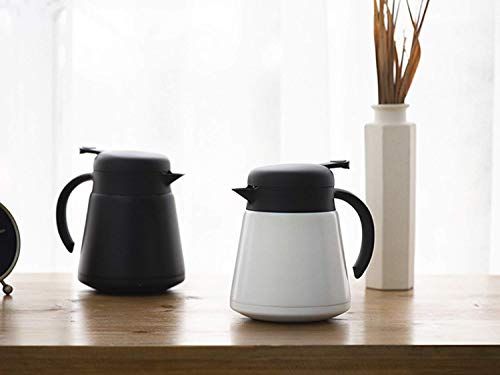 Luvan 304 18/10 Stainless Steel Thermal Carafe/Double Walled Vacuum Insulated Coffee Pot with Press Button Top,24+ Hrs Heat&Cold Retention,BPA Free,for Coffee,Tea,Beverage etc (black-1, 27 OZ)