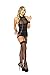 QueenMoon Sexy Lingerie for Women for Sex, Fishnet Babydoll Halter Sleepwear Mesh Chemise Bodysuit Sheer Outfits,(Color: A Style-free Size-black) One Size fits Most