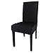 Gold Fortune Spandex Fabric Stretch Removable Washable Dining Room Chair Cover Protector Seat Slipcovers Set of 4 (Black)
