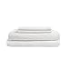 DAPU Pure Stone Washed Linen Sheets Set 100% French Natural Linen European Flax (Queen, White, Flat, Fitted and 2 Pillowcases