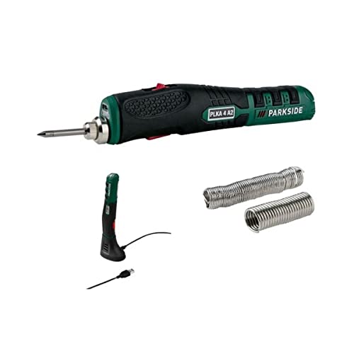 PARKSIDE PLKA 4 Kabelloser Lötkolben mit gummierter Griffzone, LED-Arbeitsleuchte