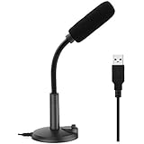 USB Microphone, ZAFFIRO Computer Microphone Plug Play Studio PC Microphone for Laptop/Desktop/Notebook, Omnidirectional Studio Recording Vocals for YouTube, Voice Search, Games