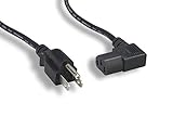 Cablelera 6' North American Power Cord, NEMA 5-15P and IEC-60320-C13 Right Angle, Black (ZADA15PC-06)