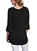 HOTAPEI Women's 3 4 Sleeve Shirts Casual Loose Flowy Tops and Blouses Black Medium