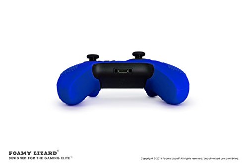ParticleGrip Studded Skin Set for Xbox One (& One S) by Foamy Lizard – Patent Pending Silicone Skin Cover Antislip Studs Plus Matching Set of 4 AceShot Analog Thumbgrips (Blue)