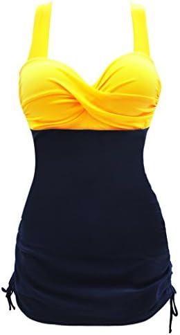 Kiddom One-Piece Tank Skirted Swimsuit Wrinkles Slim Fit Bathing Suit