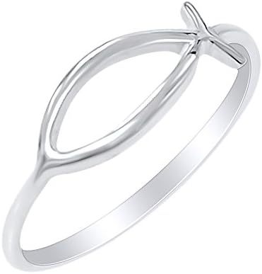 Plain Christian Fish .925 Sterling Silver Ring Sizes 5-11