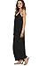 Verdusa Women's Spaghetti Strap V-Neck Side Pockets Loose Maxi Dress Black M