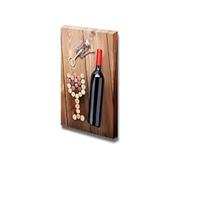 Canvas Prints Wall Art - Red Wine Bottle, Glass Shaped Corks and Corkscrew | Modern Wall Decor/Home Decoration Stretched Gallery Canvas Wrap Giclee Print & Ready to Hang - 18" x 12"