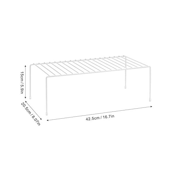 QIWODE-Kitchen-Cupboard-Organiser-Home-and-Kitchen-Storage-Shelf-Wire-Rack-Made-of-Metal-for-Kitchen-Cabinets-Counter-Tops-Pantries-Food-and-Utensils-White-Pack-of-2 QIWODE Kitchen Cupboard Organiser, Home and Kitchen Storage Shelf Wire Rack Made of Metal for Kitchen Cabinets, Counter…
