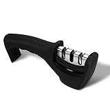 Luxebell Knife Sharpener, 3 Stage Sharpening System for Knives, Black
