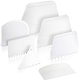 Teenitor Cake Scraper Cake Smoother, 7 Pcs Cake Icing Scraper Cake Smoother Scraper Cutters Smoother Tool Set