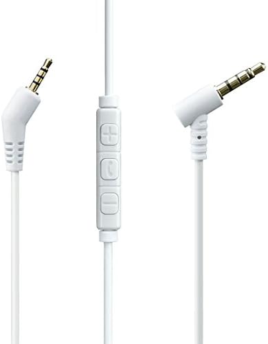 GEEKRIA Audio Cable with Mic Compatible with Bose QuietComfort 3, QC 3, QC3 Cable, 2.5mm Aux Replacement Stereo Cord with Inline Microphone and Volume Control (4 ft/1.2 m)