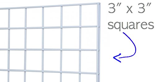 Only Garment Racks #1898WHT (3PCS) Only Garment Racks Commercial Grade Gridwall Panels – Heavy Duty Grid Panel for Any Retail Display, 2’ Width x 5’ Height, 3 Gridwall Panels Per Carton (White Finish) - Thumbnail 2