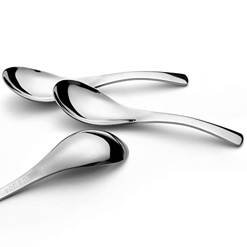AmoVee Wholesale Stainless Steel Soup Spoons Table Spoons, Set of 4