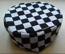 Black/White Check Poly Cotton Chefs/ Kitchen Cooking Skull Cap Hat, One Size