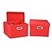 Household Essentials Fabric Storage Boxes with Lids and Handles