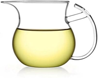 Handmade Ultra Clear Insulated Heat Resistant High Borosilicate Glass Flower Teacup Glass Sharing Pitcher for Milk Coffee Tea 8oz/250ml