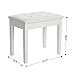 SONGMICS Piano Bench with Padded Cushion and Storage Compartment for Music Books, Vanity Stool, Tufted Wooden Piano Seat, 13.8 x 21.7 x 19.3 Inches, White ULPB55WT