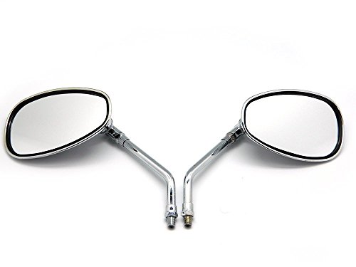 OKSTNO 2X Motorcycle CHROME CUSTOM REARVIEW SIDE MIRRORS 10MM ADAPTER MOUNT FOR HONDA SHADOW REBEL 250 NIGHTHAWK VT VTX 1300 1800 CB 500 550 600 650 750 900 1000 CRUISER